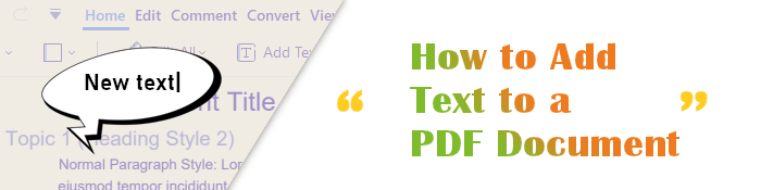 how to add text to a pdf document