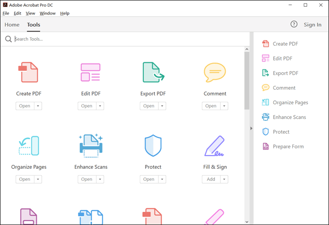 click tools and organize pages