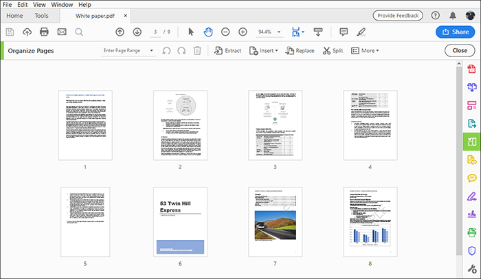 how to separate pdf pages in adobe