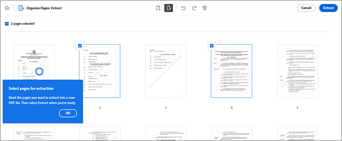 how to extract pages from pdf