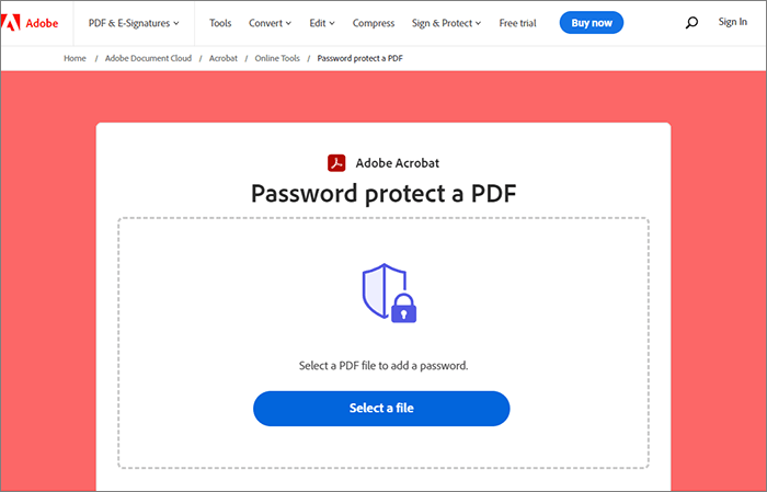 choose a pdf file to encrypt