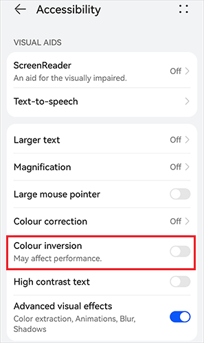 turn off the colour inversion feature to fix my phone black and white