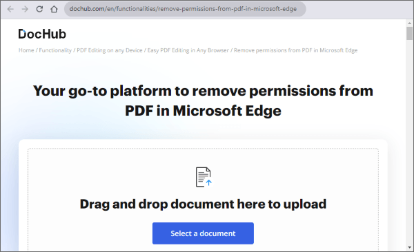 how to remove limited permissions from pdf with edge