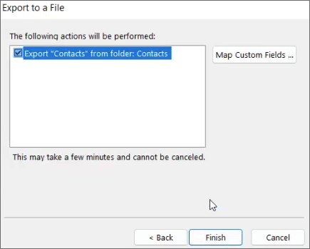将 Outlook 中的联系人列表导出到 Excel