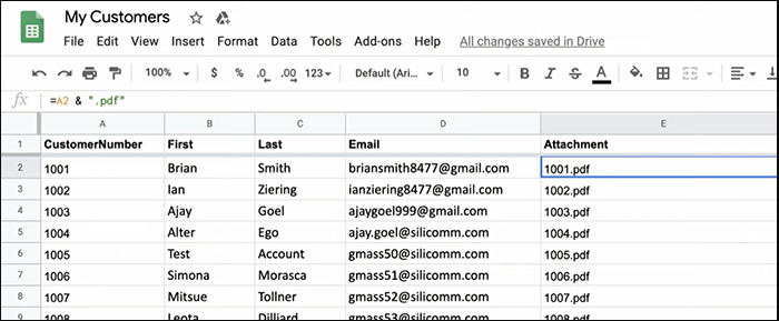 create a google sheet