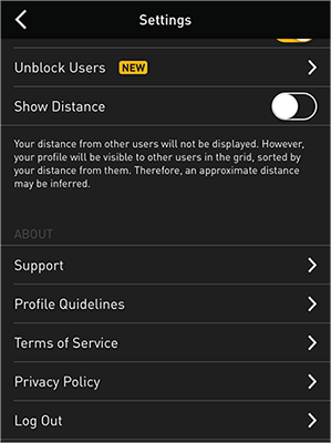 manage location service on grindr