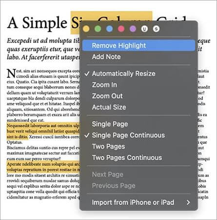 remove highlighting in pdf