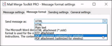 select pdf attachement