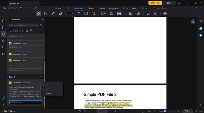 how to remove highlighting from pdf