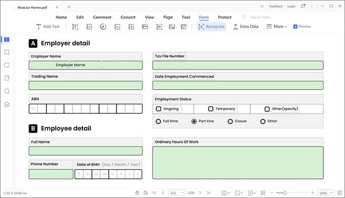 save the fillable pdf