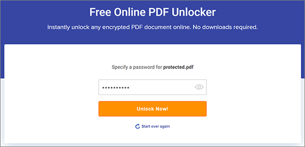 how to unsecure a secured pdf file without password
