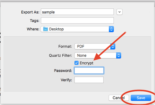 how to encrypt a pdf file for email on mac