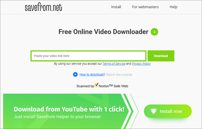 savefrom youtube long video downloader