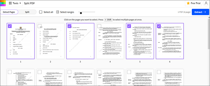 how to extract a page from a pdf