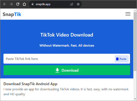 remove tiktok watermark for instagram with snaptik