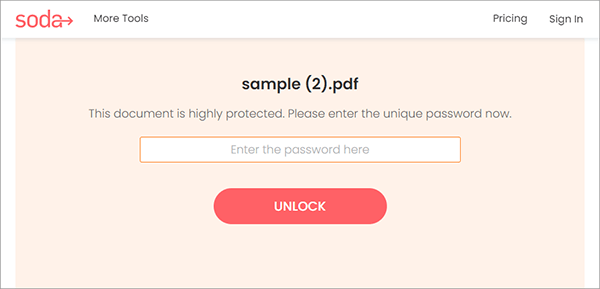 unlock pdf online using soda pdf
