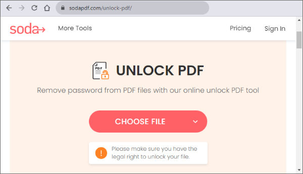 drag and drop the file you want to remove the password