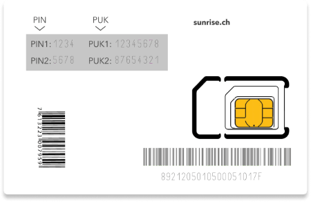 find puk code on sim card package