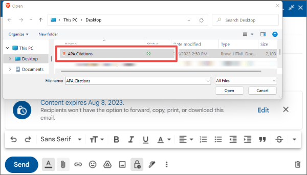 how to send a password protected pdf in gmail