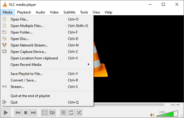 choose open network stream on vlc