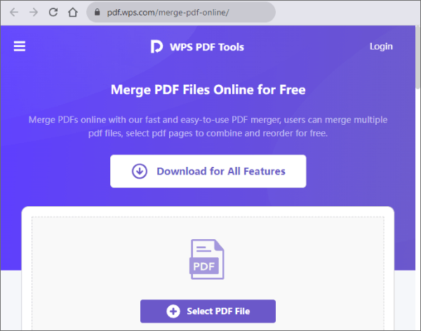 merge pdf files with wps online