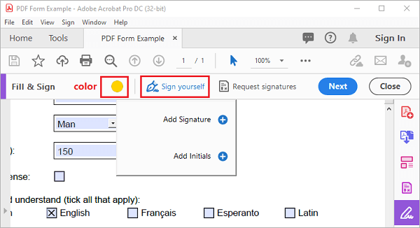 how to sign in pdf document with adobe