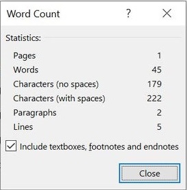 adobe word count