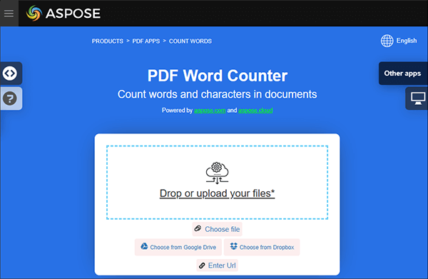 aspose pdf word counter