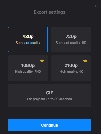 select your preferred export option