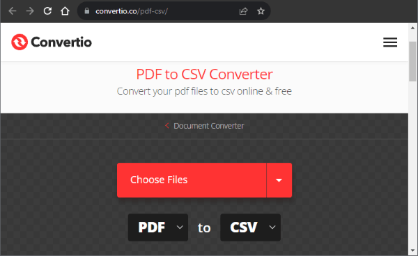 extract tables from pdf with convertio