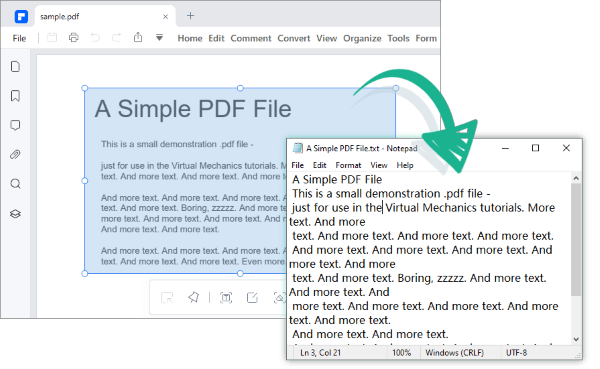 extract text from pdf