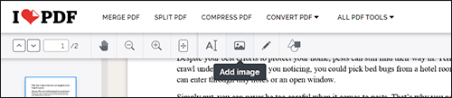 how to add an image to a pdf using ilovepdf
