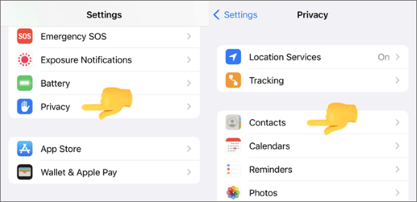 how to allow whatsapp to access contacts on iphone