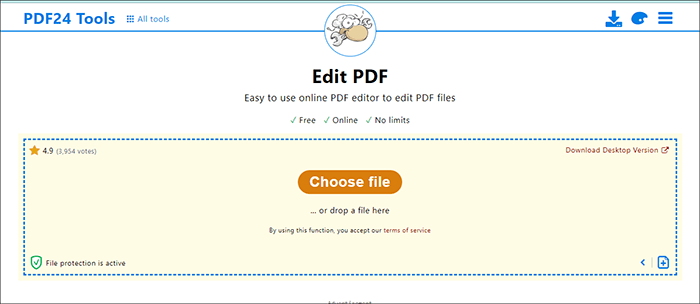 click edit pdf and upload files