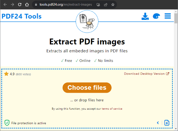 extract images from pdf online with pdf24