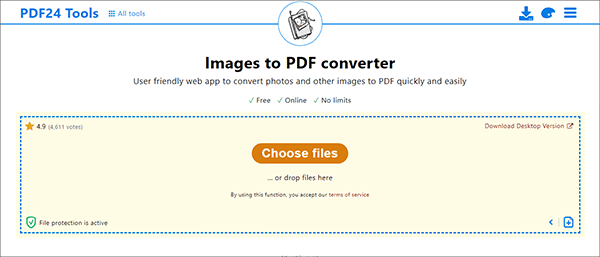 upload your images to pdf24