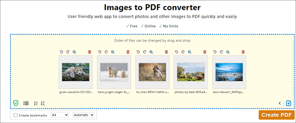 how to create a pdf with multiple images