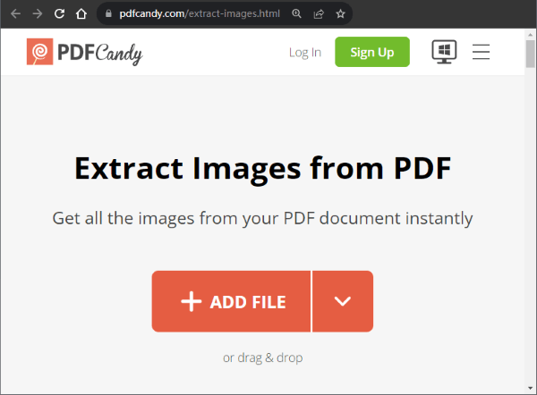 extract images from pdf online with pdfcandy