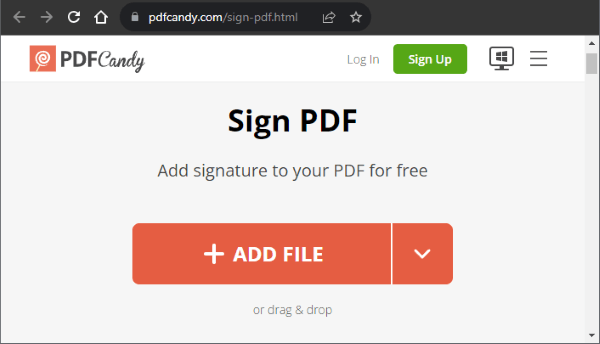 sign pdf document online with pdf candy