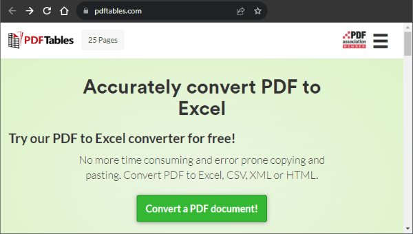 extract table from pdf to excel with pdf tables
