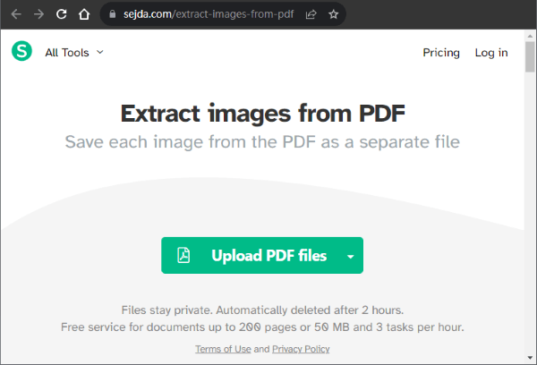 how to extract an image from a pdf with sedja