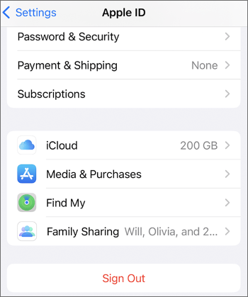 sign out of apple id