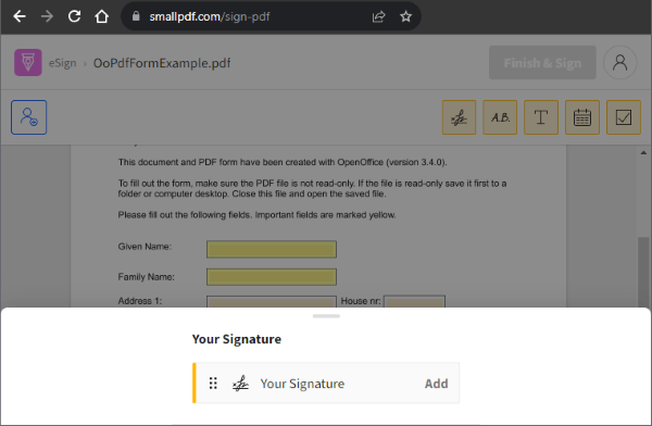 sign document pdf