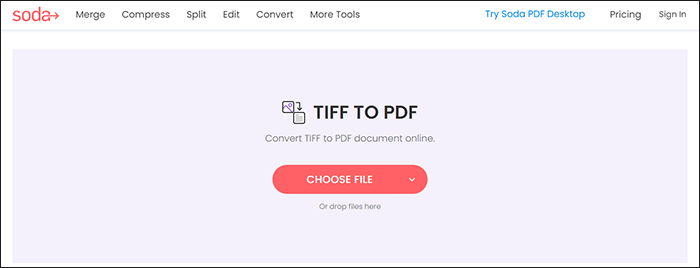 convert tiff to pdf with soda pdf