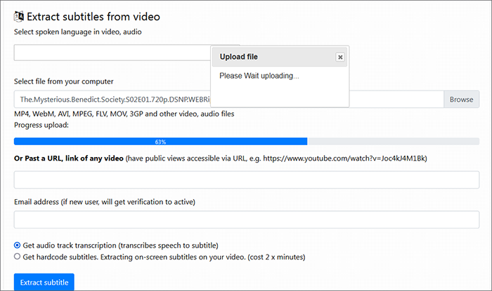 extract captions from mp4 using subtitlevideo
