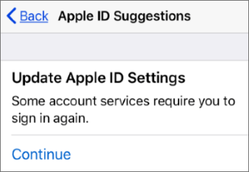 update apple id settings stuck