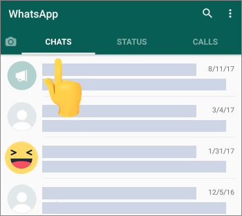 whatsapp chats tab