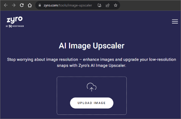zyro - the best free ai upscaler
