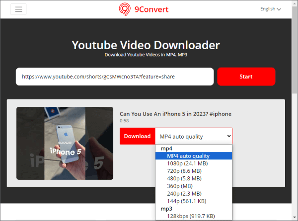 top video downloader, 9convert.com