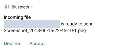 accept incoming file from bluetooth